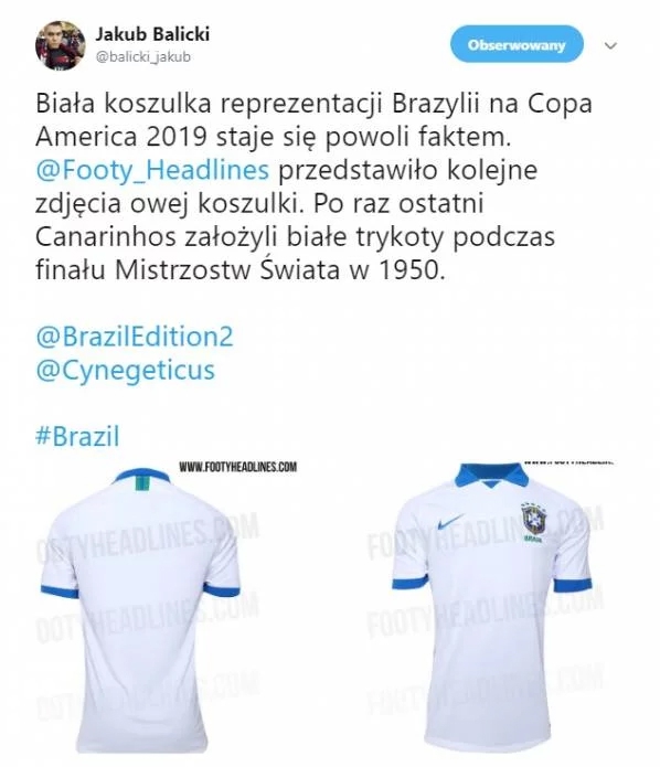 ZASKAKUJĄCE stroje Brazylii na Copa America 2019!